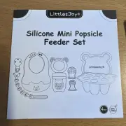 Silicone Baby Fruit Feeder Set Mini Freezer Nibble Tray, Dusty sage green Q