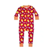 Mandarina Age 2 Years All In One Suit Zip Up Citrus Blossom Pyjama Lounge Suit