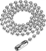 [uxcell] Stainless Steel Ball Chain 2.4mm 11.8" Length Round Bead Necklace Dog Tag Pull Chains with Connectors Clasps for Men Women Jewelry Making Bracelets Keychain, Silver