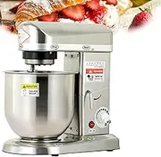Stand Mixer,Kitchen Electric Mixer, with Dishwasher-Safe Dough Hooks, Flat Beaters, Wire Whip & Pouring Shield Attachments for Most Home,Metallic-B(7L)