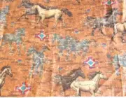 Running Horses Fabric Material Craft Sewing Animal Pattern 25X44"