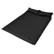 Black Self-Inflating Sleeping Mat Double Inflatable Mattress Camping Bed