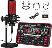 G3 Audio Mixer for Podcast Equipment Bundle，Live Sound Card for Streaming，Audio Interface DJ Mixer Sound Card/Board Condenser Microphone for Tiktok Gaming Video Content Creator