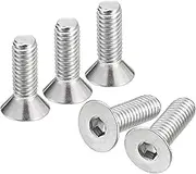 uxcell 5/16-18x1 Flat Countersunk Head Socket Cap Screws, 5Pcs 304 Stainless Steel Hex Socket Flat Head Screws, Full Thread, Countersunk Bolts