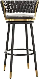 Swivel Bar Stools Counter Height Bar Stool Velvet Tufted Back Counter Barstools with Backs Tall Stool for Kitchen Counter
