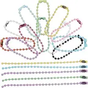 [NUOBESTY] Metal Tag Chain Keychains 200pcs Ball Bead Hanging Chains Fashion Accessory Diy Beads