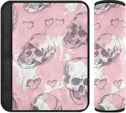 Skull and Heart 2 Pack Belt Strap Cover, Protects Your Neck and Shoulders, Seatbelt Covers for Truck Most Cars Van