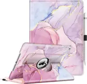 MCC iPad (A16) 11-inch 11th Gen Smart 360 Rotate Leather Case Cover Apple 11 Marble [Pink]