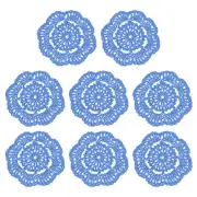 Crochet Doilies, 8Pcs 4" Cotton Woven Round Fabric Coasters (Blue)
