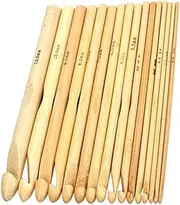 ZXUY Crochet Hooks Set Aluminum & Bamboo Knitting Needles with Ergonomic Handles for Crocheting Lace, Doilies, Socks,Shawl,Gloves, Scarf,Sweaters,Bags (16Size<2.0-12mm>)