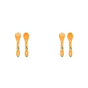 2x Sassi Silicone Cutlery Set Chompy The Lion Baby/Childrens Tableware 6m+