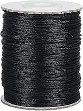 1mm Satin Cord, 328 Feet Silky Nylon Rattail Cord for Macrame Bracelets, Braided Necklaces, Chinese Knotting, Jewelry Making, Arts and Crafts, Halloween Decor