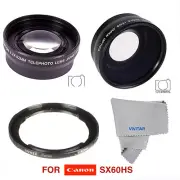 WIDE ANGLE LENS + MACRO LENS +TELEPHOTO ZOOM LENS FOR CANON POWERSHOT SX60HS