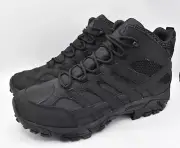 Merrell Mens Size 14 MOAB 2 Mid Black Leather Waterproof Tactical Boots Shoes