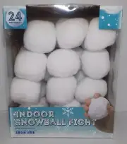 Indoor Snowball Fight 24 Soft Snowballs Snowtime The Original Fun Workshop NEW