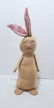 New 14-inch Easter Plush Brown Girl DECORATIVE Bunny with Weighted Bottom