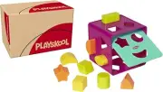 Playskool Form Fitter Shape Sorter Matching Activity Cube Toy 9 Shapes 18 Mths +