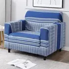 Polyester Blend Elastic Stretchable Fancy Blue Color Sofa Cover 1 Seater
