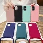 For Samsung S25 S24 S23 S22 S21 Ultra S20 FE A54 A55 Lanyard Silicone Case Cover