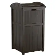 Suncast Trash Hideaway Java Resin 30 gal. Capacity Garbage Can 31.63 H x 15.75 W