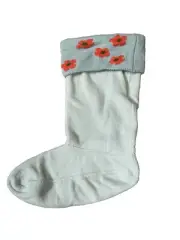 Hunter Original Kids Grey Pistachio Floral Boot Socks Size XL (4-6) 00286