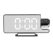 Projection Alarm Clock LED Digital Mirror Alarm Clock Rechargeable 6 Gear H