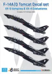 DEF 1/72 F-14A/D Tomcat VX-4 & VX-9 Decal set for Academy kit