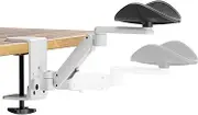 JOY worker Upgraded Clamp-on Adjustable Elbow Rest, Above/Below Table Extension Platform Arm Support for Thicker Desktop, Ergonomic 360° Swivel Elbow Cushion Pad for Left/Right Hand, White