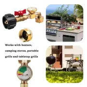 Propane Tank Elbow Refill Filler Adapter with Gauge For Bottle Grill Tank R0L5