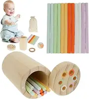 Color Sorting Toys Suit, Montessori Toy for Kids, Wooden Stick Sticks Sorting Colors, Educational Toys for Boy Girl (Style A)