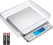 AMIR Digital Kitchen Scale, 500g Mini Pocket Jewelry Scale 2 Trays