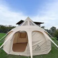 在飛比找Yahoo!奇摩拍賣優惠-水麥戶外露營帳篷蒙古包野營過夜防暴雨加厚堅固耐用大型家庭版
