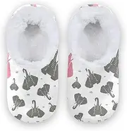 [Caihoyu] Kids Girls Boys Closed Back House Slippers Coral Fleece Anti-Slip Rubber Sole Fuzzy Soft House Shoes Indoor Outdoor Winter Bedroom