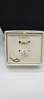 Vintage 18Kt Gold Plated & Sterling Silver Toe Ring Set