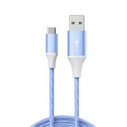 Laser LED USB-A to USB-C Charging Cable Cord 1m For Apple iPhone/Samsung Bue