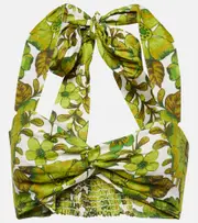[Alemais] Alémais Wallis floral linen bralette UK 14 multicoloured
