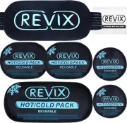 REVIX Ice Packs for Injuries Reusable, 5 Pack Hot and Cold Gel Ice Pack Set for
