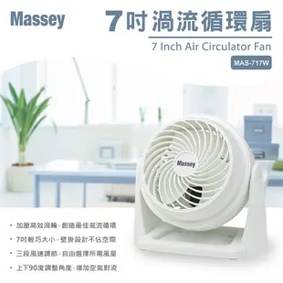 Massey 7吋渦流循環扇 保固一年 電風扇 迷你扇 AC扇 桌扇 手持風扇 便攜式風扇 空調扇 空氣循環扇