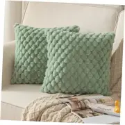 Pack of 2 Super Soft Plush Fluffy Decorative 26" x 26" (Pack of 2) Sage Green