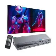 4K Video Wall Controller 3x3, HDMI & DP & Type-C Inputs, RIUIIN TV Wall Contr...