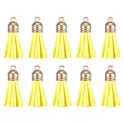 50Pcs Leather Tassel Keychain Charm Bulk with Cap for Pendant Bracelet