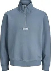 JACK & JONES Men's Jjesoho Sweat Quarter Zip Hn Noos Pls