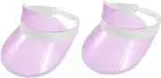 [MOBUTOFU] 2pcs Sun Visor Cowgirl Hat Solar Bucket Hat Cap Sun Cap for Men Visors Uv Beach Purple Fabric