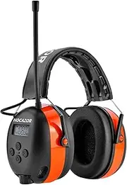 Hocazor HP033 Bluetooth AM FM Radio Headphones, Noise Reduction Safety Earmuffs with 2000mAh Rechargeable Battery