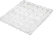 STARRY EUCALYPT Pillowtop Mattress Topper 9cm Thick with Fabric Cover Double Size, 1200GSM Microfibre Bamboo Fibre Filling Pillow Top Mattress Topper, Beddings Bed Mat Pad, White & Bamboo Pattern