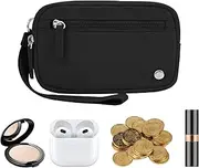 [Acunny] Wristlet Wallet, Zipper Wallet | Credit Card Holder, Coin Pouch, Zipper Purse, Elegant Coin Purse for Coin, Card, Black, Se référer au descriptif, Refer to description
