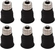 E12 to E14 E12 Adapter Light Bulb Socket, E12 Bulb Adapter Converter Lamp Holder, LED Light Holder Lamp Adapter Socket Changer - Pack of 6 (Black)