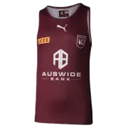 QLD Maroons SOO PUMA Mens Training Singlet | Burgundy by Sporting House