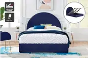 Shangri-La Eloise Curved Gas Lift Bed Frame (Navy, King)