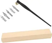 Retro Solid Wood Dip Pen Set Gothic Art Flat Head Nibs Calligraphy Pen for Signature Lettering Artistic Drawing